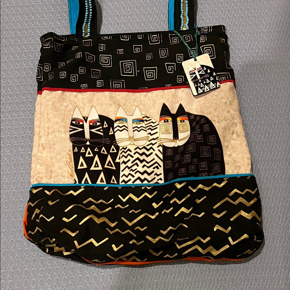 Laurel Burch Trio of Cats Print Tote Bag